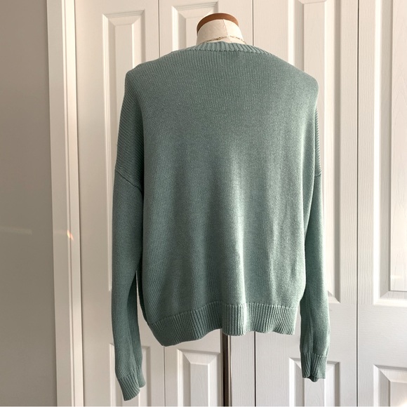 Eileen Fisher Silk Blend Knit Sweater Top Long Sleeve Size Large Colour Seaside - Picture 4 of 13